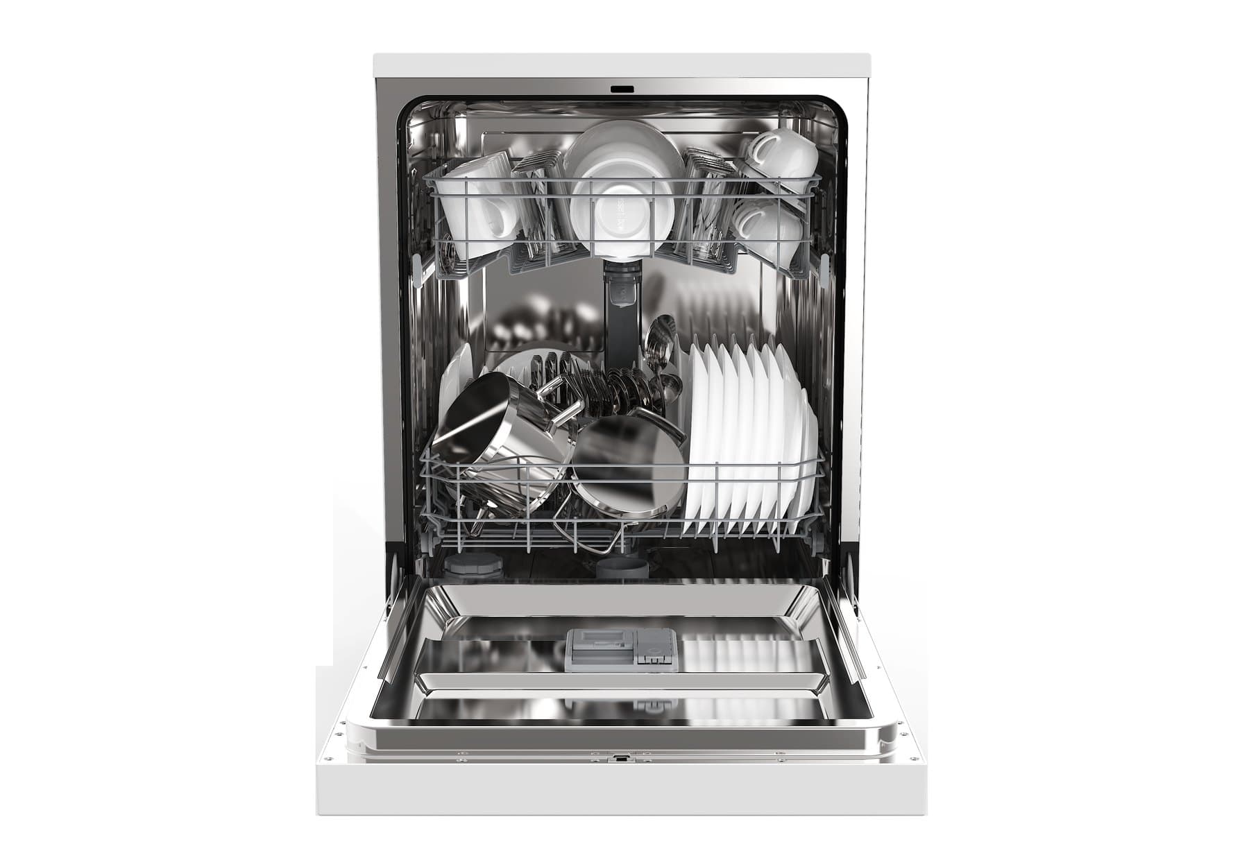 Open loaded integrated built-in dishwasher platform for kitchen and appliance brand projects